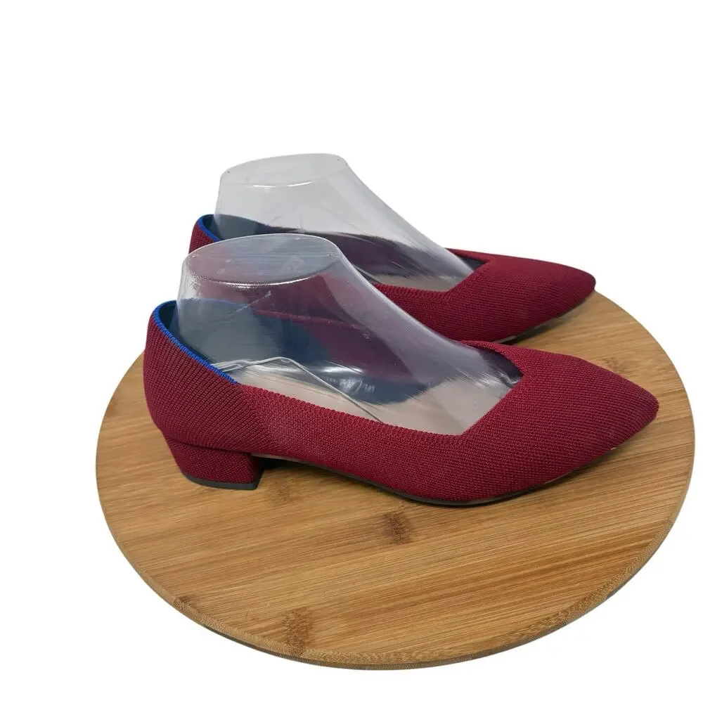 Rothys The High Point Pointed Toe Heels Autumn Red Career Office Womens 7.5 - Picture 1 of 9